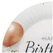 talerzyki papierowe happy birthday eleganckie balony bialy godan 18 cm 6 szt