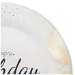 talerzyki papierowe happy birthday eleganckie balony bialy godan 18 cm 6 szt