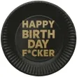 talerzyki papierowe happy birthday fucker czarne folat 23 cm 8 szt