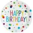 talerzyki papierowe happy birthday konfetti amscan 23 cm 8 szt