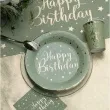 talerzyki papierowe happy birthday kraft oliwkowy santex 22 5 cm 10 szt