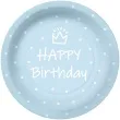 talerzyki papierowe happy birthday kropki blekitne paw 23 cm 10 szt