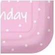 talerzyki papierowe happy birthday kropki rozowe kwadratowe paw 23 x 23 cm 10 szt