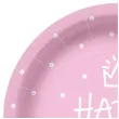 talerzyki papierowe happy birthday kropki rozowe paw 23 cm 10 szt