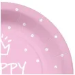 talerzyki papierowe happy birthday kropki rozowe paw 23 cm 10 szt
