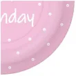 talerzyki papierowe happy birthday kropki rozowe paw 23 cm 10 szt