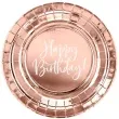 talerzyki papierowe happy birthday partydeco 18 cm 6 szt