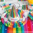 talerzyki papierowe happy birthday rainbow unique 23 cm 8 szt