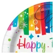 talerzyki papierowe happy birthday rainbow unique 23 cm 8 szt