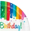 talerzyki papierowe happy birthday rainbow unique 23 cm 8 szt