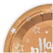 talerzyki papierowe happy birthday rozowe zloto partypal 18 cm 6 szt