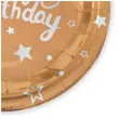 talerzyki papierowe happy birthday rozowe zloto partypal 18 cm 6 szt