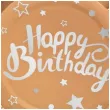 talerzyki papierowe happy birthday rozowe zloto partypal 18 cm 6 szt