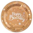 talerzyki papierowe happy birthday rozowe zloto partypal 18 cm 6 szt