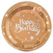 talerzyki papierowe happy birthday rozowe zloto partypal 23 cm 6 szt
