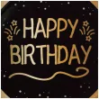 talerzyki papierowe happy birthday shining glam czarno zloty folat 23 cm 8 szt