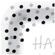 talerzyki papierowe happy birthday zlote konfetti biale kwadratowe paw 23 x 23 cm 10 szt