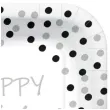 talerzyki papierowe happy birthday zlote konfetti biale kwadratowe paw 23 x 23 cm 10 szt