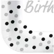 talerzyki papierowe happy birthday zlote konfetti biale kwadratowe paw 23 x 23 cm 10 szt
