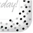 talerzyki papierowe happy birthday zlote konfetti biale kwadratowe paw 23 x 23 cm 10 szt