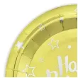 talerzyki papierowe happy birthday zlote partypal 18 cm 6 szt