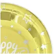 talerzyki papierowe happy birthday zlote partypal 18 cm 6 szt