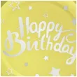 talerzyki papierowe happy birthday zlote partypal 23 cm 6 szt