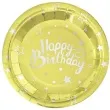 talerzyki papierowe happy birthday zlote partypal 23 cm 6 szt