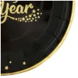 talerzyki papierowe happy new year czarne partypal 18 cm 6 szt