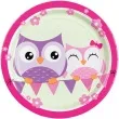 talerzyki papierowe happy owl amscan 23 cm 8 szt