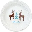 talerzyki papierowe hello winter swiateczne renifery bialy godan 18 cm 6 szt