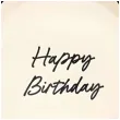 talerzyki papierowe jednorazowe dekoracja na urodziny happy birthday z kokardka kremowe 24 cm 6 szt