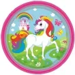 talerzyki papierowe jednorozec amscan 23 cm 8 szt