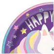 talerzyki papierowe jednorozec happy birthday unique 23 cm 8 szt