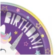talerzyki papierowe jednorozec happy birthday unique 23 cm 8 szt