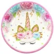 talerzyki papierowe jednorozec unicorn jix 17 5 cm 6 szt