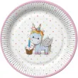 talerzyki papierowe jednorozec unicorn mix 23 cm 8 szt