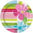 talerzyki papierowe kolorowe kwiaty unique 18 cm 8 szt