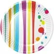talerzyki papierowe kolorowe paski i grochy fresh arpex 33 cm 8 szt