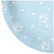 talerzyki papierowe korony i kropki blekitne paw 18 cm 10 szt