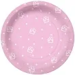 talerzyki papierowe korony i kropki rozowe paw 18 cm 10 szt