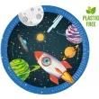 talerzyki papierowe kosmos rocket space procos 23 cm 8 szt