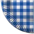 talerzyki papierowe kratka niebieski fsopakowania 23 cm 8 szt