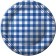 talerzyki papierowe kratka niebieski fsopakowania 23 cm 8 szt