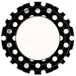 talerzyki papierowe kropki czarne 23 cm 8 szt
