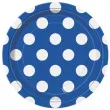 talerzyki papierowe kropki granatowe 18 cm 8 szt