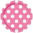 talerzyki papierowe kropki rozowe 18 cm 8 szt