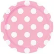 talerzyki papierowe kropki rozowe jasne 18 cm 8 szt