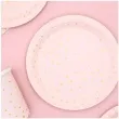 talerzyki papierowe kropki rozowo jasne partydeco 18 cm 6 szt