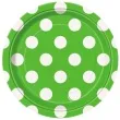 talerzyki papierowe kropki zielone 18 cm 8 szt